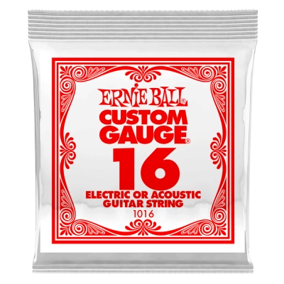 Ernie Ball - Corde simple en acier pour guitare électrique ou acoustique - .016