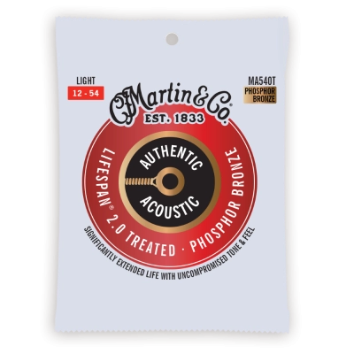 Martin - Cordes de guitare Authentic Acoustic Lifespan 2.0 - 92/8 Bronze phosphoreux - Light 12-52