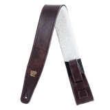Bracelet Ernie Ball - 2,5 pouces, réglable, en cuir italien avec rembourrage en fourrure - Châtaigne