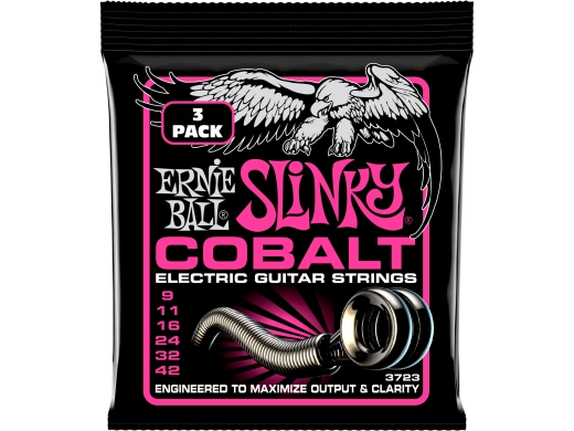 Ernie Ball - Cordes électriques Super Slinky Cobalt 9-42 - Lot de 3