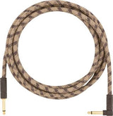 Fender - 10 Angled Festival Instrument Cable - Pure Hemp,  Brown Stripe