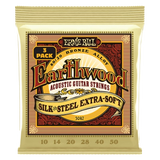 Cordes acoustiques Ernie Ball Earthwood Silk &amp; Steel Extra Soft 80/20, 10-50, lot de 3