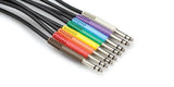 Câbles de brassage symétriques Hosa, TT TRS vers TRS symétrique, 91 cm, lot de 8