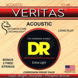 DR Strings - Cordes pour guitare acoustique Veritas à noyau enduit - Légère 10-48