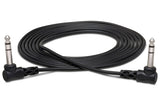 Hosa - Balanced Interconnect, Right-angle 1/4 in TRS to Same, 5 ft