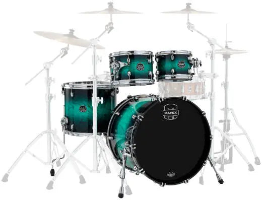 Mapex - Pack de 4 fûts Saturn VI Rock (22, 10, 12, 16) - Bleu sarcelle marin