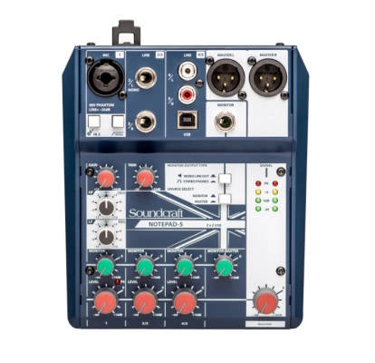 Soundcraft - Notepad-5, console de mixage analogique 5 canaux au format compact