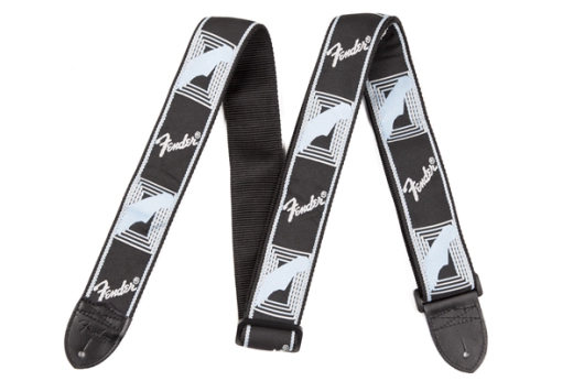 Sangle Fender monogrammée noire/gris clair/bleue