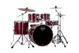 Mapex - Batterie Venus 5 pièces (22, 10, 12, 16, grosse caisse) avec accessoires et cymbales - Rouge cramoisi pailleté