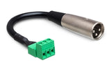 Adaptateur basse tension Hosa XLR3M vers Phoenix mâle, 15 cm (6 pouces)