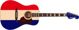 Fender - Guitare acoustique/électrique Buck Owens Kingman en édition limitée avec étui - Rouge, blanc et bleu