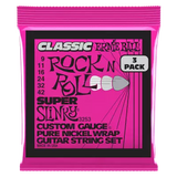 Cordes pour guitare électrique Ernie Ball Super Slinky Classic Rock n Roll, enrobage nickel pur, calibre 9-42 (lot de 3)