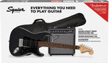 Squier - Pack Affinity Stratocaster HSS avec housse de transport 15 g - Charcoal Frost Metallic