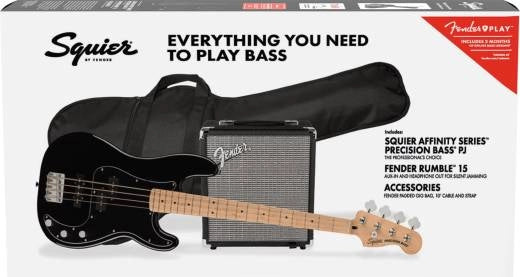 Squier - Pack basse Affinity PJ avec Rumble 15 et housse de transport - Noir