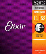 Cordes Elixir - Cordes acoustiques légères personnalisées Nano Web 11-52