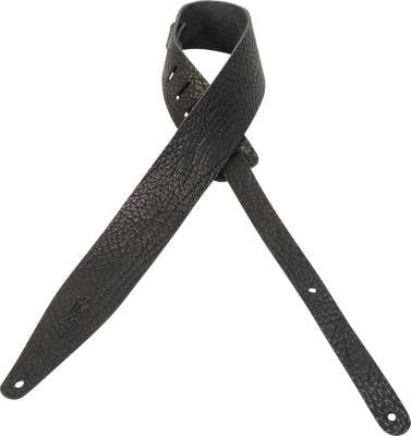 Levys - 2-1/2 Inch Veg-Tan Leather Guitar Strap - Black