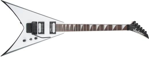 Jackson Guitars - Série JS King V JS32, touche amarante - Blanc avec biseaux noirs
