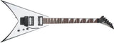 Jackson Guitars - Série JS King V JS32, touche amarante - Blanc avec biseaux noirs