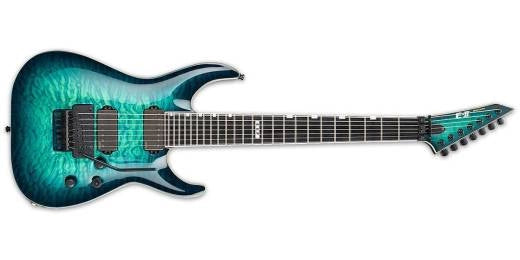 ESP Guitars - Guitare électrique 7 cordes E-II Horizon FR-7 - Noir Turquoise Burst