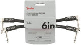 Professional Instrument Cable 2-Pack, Angle/Angle, 6'', Black