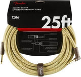 Câble d'instrument Fender Deluxe, droit/coudé, 25 pouces, tweed