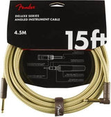 Câble d'instrument Fender Deluxe, droit/coudé, 15 pouces, tweed