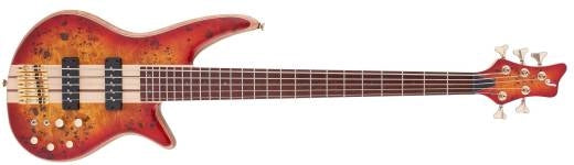 Jackson Guitars - Pro Series Spectra Bass SB V Loupe de peuplier, touche en jatoba caramélisé - Transparent Cherry Burst