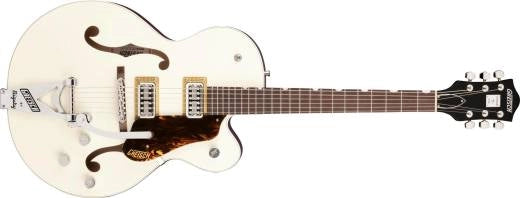 Guitares Gretsch - Guitare Hollow Body G6118T Players Edition Anniversary avec Bigsby à cordes traversantes - Bicolore Blanc Vintage/Noyer teinté