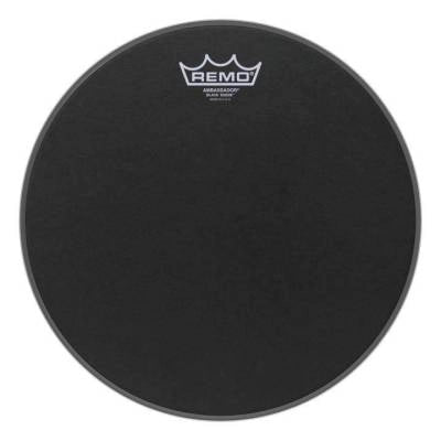 Peau de batterie Remo - Ambassador en daim noir, 12 pouces