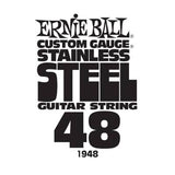 Corde de guitare simple Ernie Ball en acier inoxydable, calibre personnalisé - .048