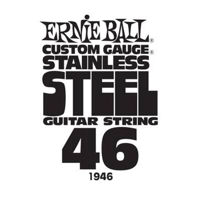 Corde de guitare simple Ernie Ball en acier inoxydable, calibre personnalisé - .046