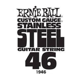 Corde de guitare simple Ernie Ball en acier inoxydable, calibre personnalisé - .046