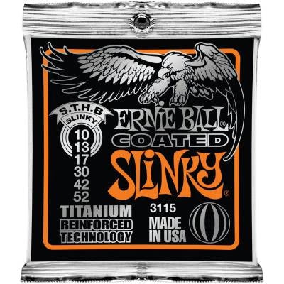 Cordes Ernie Ball pour guitare électrique, revêtement fin, pour table épaisse et basse - .010-.052