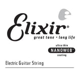 Cordes Elixir - Corde simple pour guitare électrique avec revêtement NANOWEB, .049