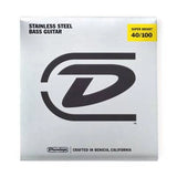 Dunlop - Cordes pour basse électrique - Acier inoxydable super brillant - Légères - Jeu de 4 cordes