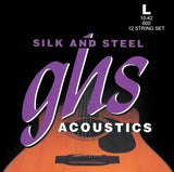 Cordes GHS - Cordes pour guitare acoustique en soie et acier, cuivre plaqué argent, 12 cordes, légères (.010-.042)