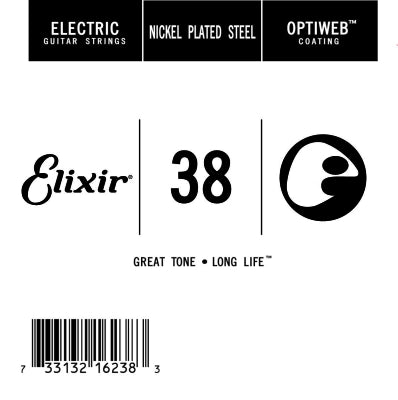 Cordes Elixir - Corde de guitare électrique simple avec revêtement OPTIWEB (.038)