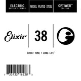 Cordes Elixir - Corde de guitare électrique simple avec revêtement OPTIWEB (.038)
