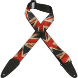 Sangle de guitare Levys - 5 cm en polyester avec motif drapeau britannique vieilli