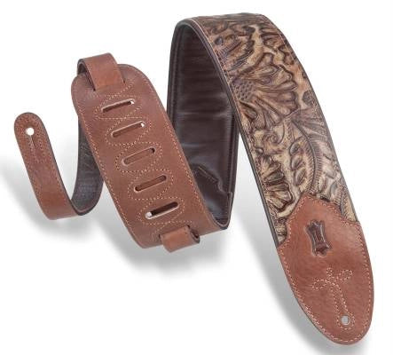 Levys - 3 Sundance Line Leather Guitar Strap - Palm Pecan
