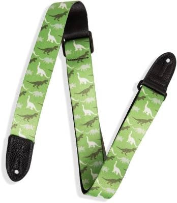 Levys - 1.5 Childrens Guitar Strap - Dinosaur Camo Green