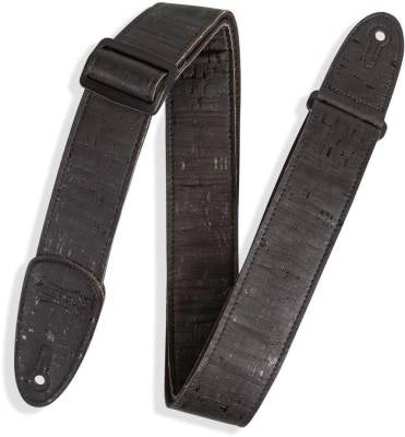 Levys - 2 Natural Cork Guitar Strap - Black