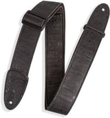 Levys - 2 Natural Cork Guitar Strap - Black