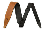 Sangle en cuir Fender - Hauteur idéale - Cognac