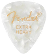 Médiators Fender - Forme 351 Premium, Extra Heavy - Blanc Moto, paquet de 12
