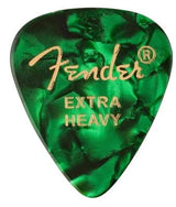 Médiators Fender - Forme 351 Premium, Extra Heavy - Vert Moto, paquet de 12