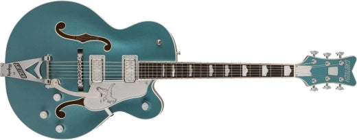 Guitares Gretsch - G6136T LTD 140th Double Platinum Falcon avec Bigsby à cordes traversantes, touche en ébène - Platine pierre bicolore/Platine pur