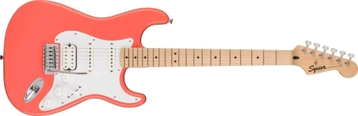 Squier - Sonic Stratocaster HSS, touche en érable - Corail de Tahiti