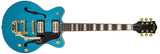 Guitares Gretsch - G2655TG Streamliner Center Block Jr. Double Cut avec Bigsby LTD, touche en laurier - Riviera Blue