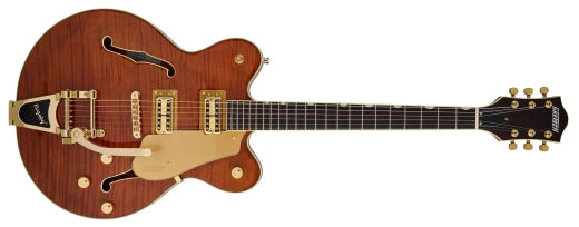 Guitares Gretsch - Electromatic LTD Flame Okoumé Broadkaster Double-Cut avec Bigsby, touche en palissandre - Roundup Orange